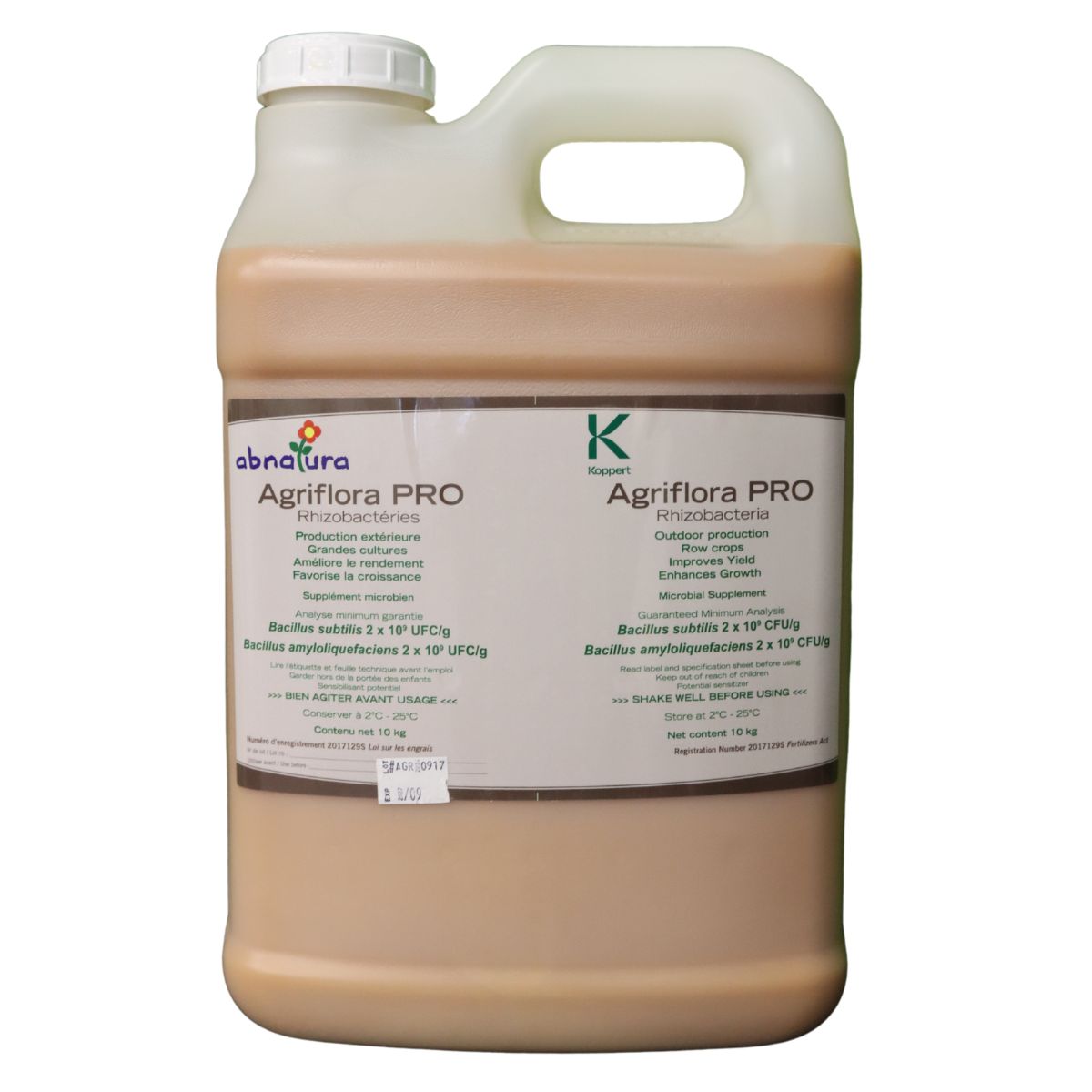 Large container of Agriflora PRO with detailed labeling.