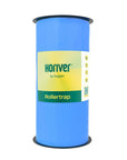 A roll of blue sticky trap paper labeled 'Horiver by Koppert' for pest control.