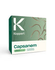 A package of Koppert Capsanem, featuring a green and white color scheme with branding and product name displayed.