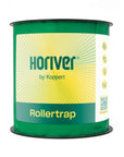 A roll of green sticky trap paper labeled 'Horiver by Koppert' for pest control.