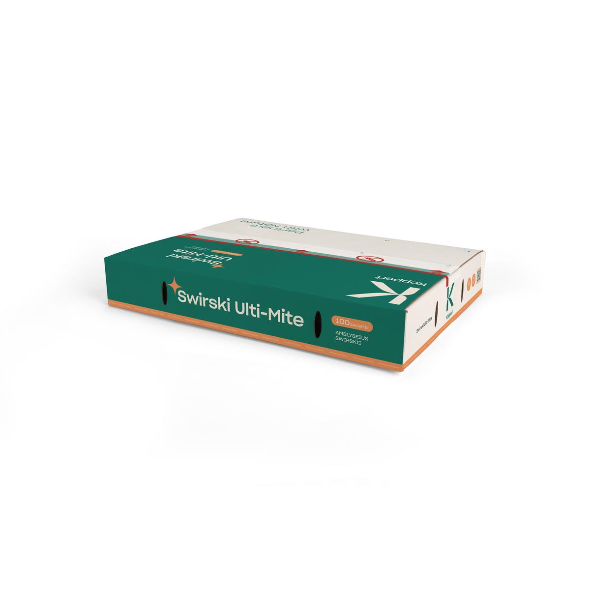 Smaller sized box, 100 sachets of swirski 100