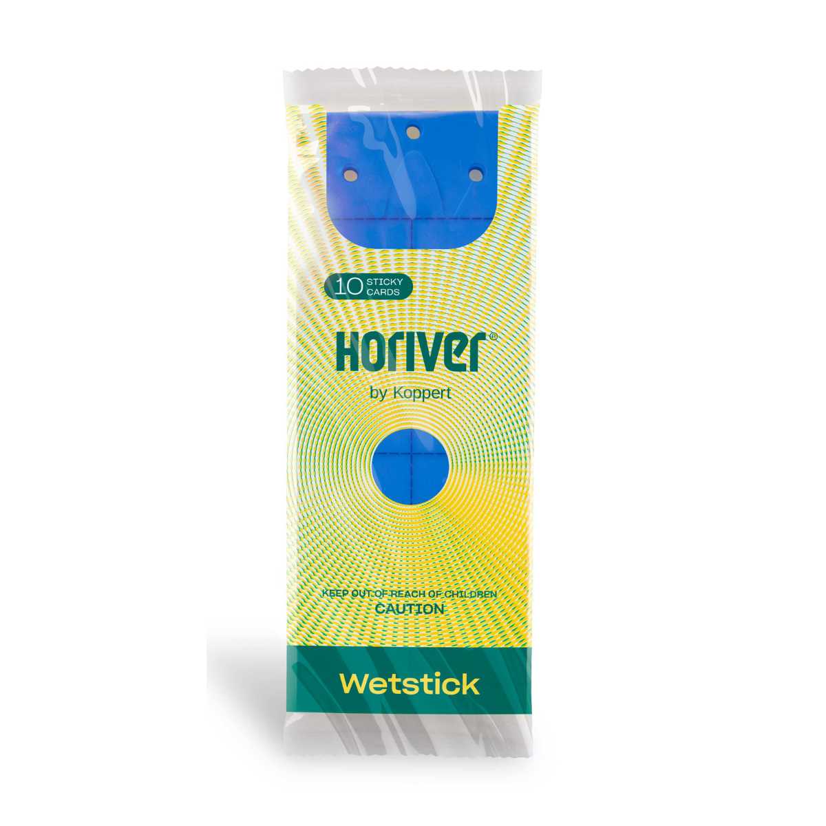 Emballage des cartes Horiver Wetstick avec des pièges collants bleus, marque visible