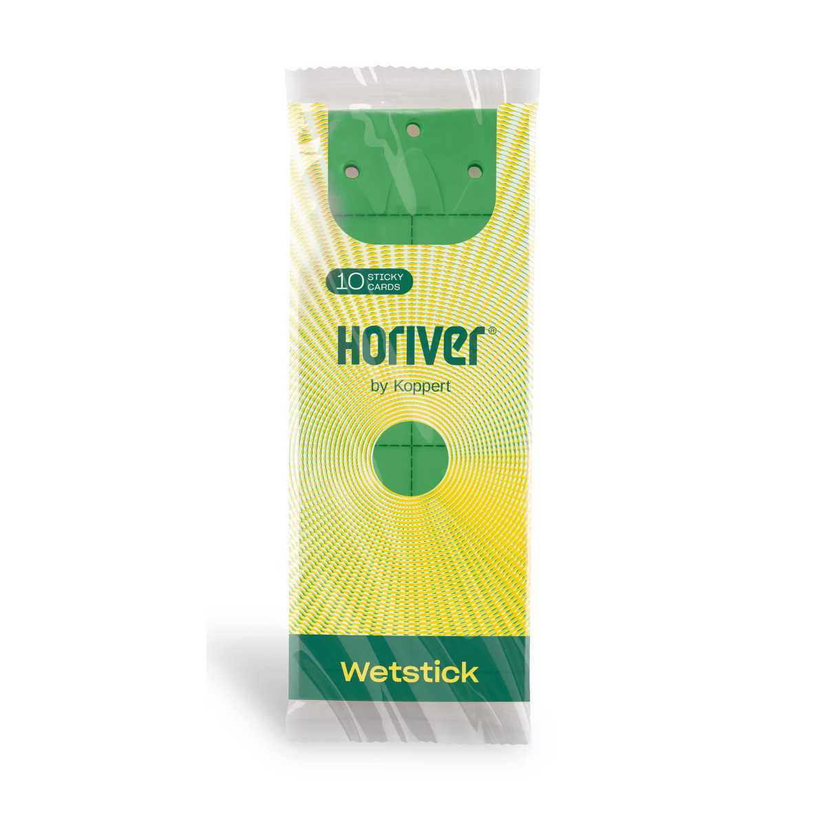 Emballage des cartes Horiver Wetstick avec des pièges verts collants, marque visible