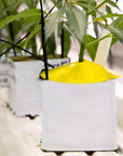 Yellow horiver disc placed ontop of crop