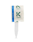 A sachet with a white lower part and a blue and green upper part, labeled 'Koppert', with a white rod-like structure extending from the bottom.